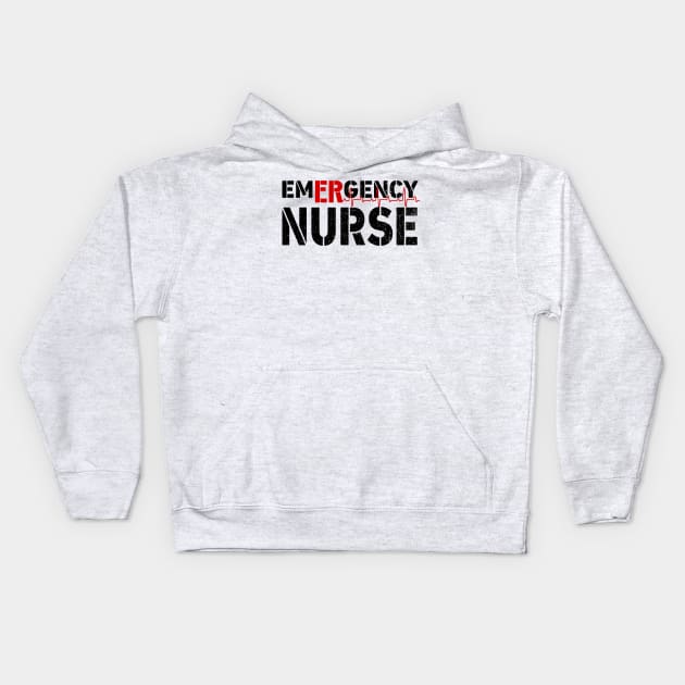 Emergency Nurse Er Nurse Gift Kids Hoodie by BadDesignCo